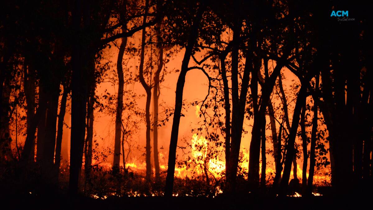 A bushfire raging. Picture via Canva