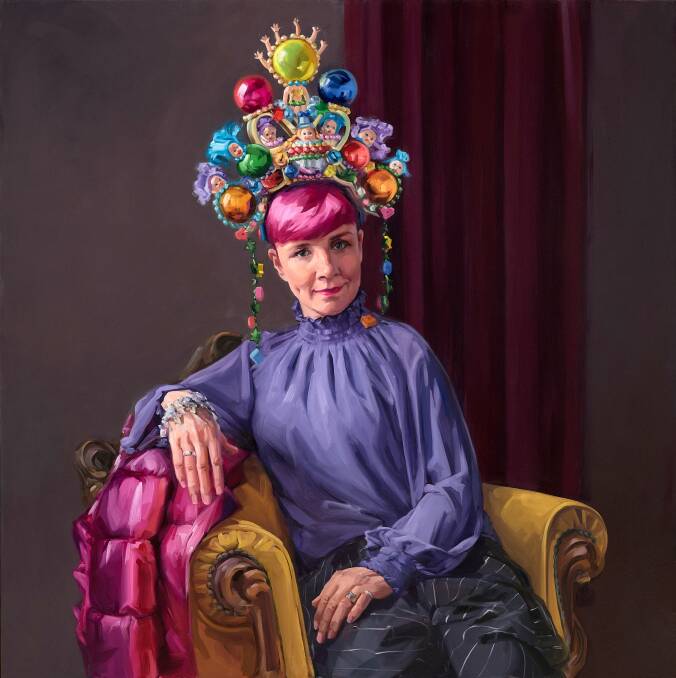 Packing Room Prize 2023 winner, Andrea Huelin 'Clown jewels', oil on board, 120.2 x 120.1 cm. the artist, image Art Gallery of New South Wales, Jenni Carter. Picture supplied