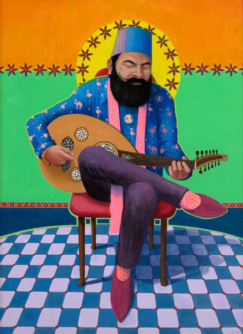 Archibald Prize 2023 finalist, Randall Sinnamon 'Portrait of Joseph Tawadros', oil and acrylic on canvas, 167.5 x 122 cm. the artist, image Art Gallery of New South Wales, Jenni Carter. Picture supplied