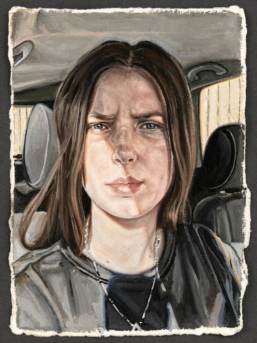 Archibald Prize 2023 finalist, Melissa Clements 'In the driveway, 40°', oil on paper, 15.4 x 11.6 cm. the artist, image Art Gallery of New South Wales, Jenni Carter. Picture supplied