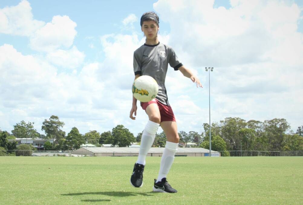 Singleton Strikers player Mason Gruber hopes to play for the National Deaf team. Picture Ben Carr