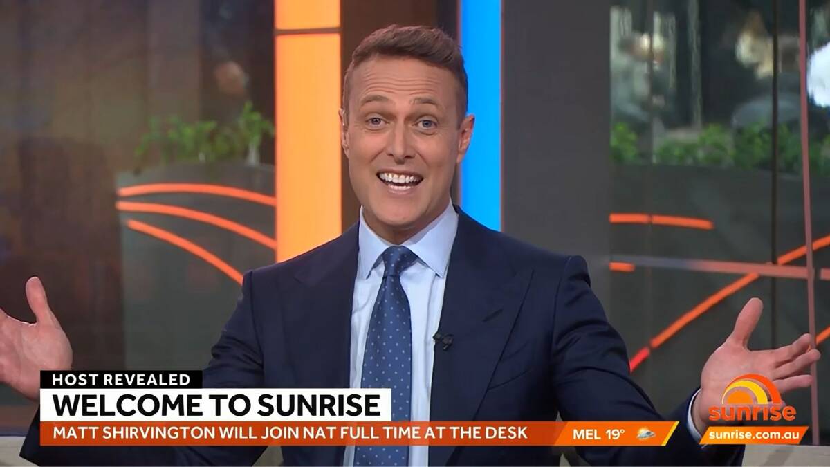 Matt Shirvington is revealed as the new Sunrise co-host to replace David Koch. Picture by Channel 7
