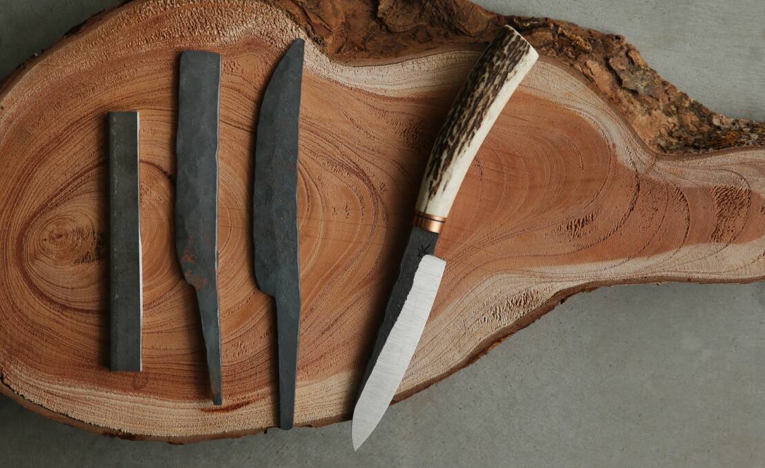 From metal to knife: The stages of making a Craig Maher knife.