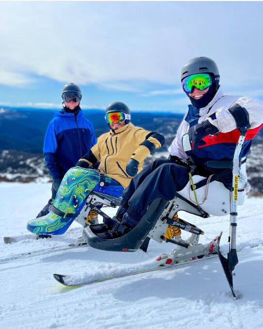 Jimmy Jan, right, back on the slopes a year after his accident. Picture Instagram