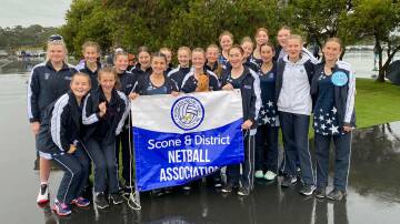 Scone's representative netball teams brave the wet at the State Junior Netball Titles.