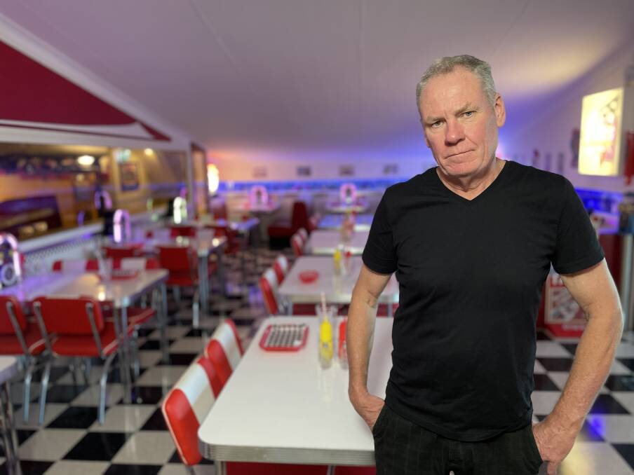 Paul Bennett in the full-scale 50's styled American diner. Picture by Finn Coleman.