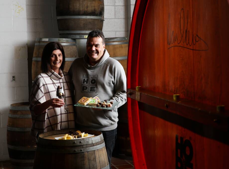 FOODIE'S DELIGHT: Hope Estate owners Karen and Michael Hope are getting ready for the inaugural Hunter Valley Cheese and Chocolate Festival. Picture: Jonathan Carroll