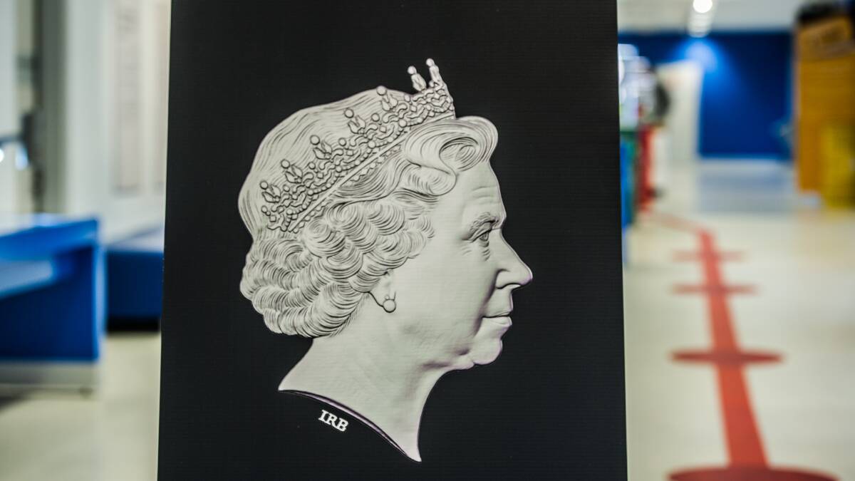 The latest effigy of Queen Elizabeth II to appear on Australian coins, after it was unveiled at the Royal Australian Mint in Canberra in September 2018. Picture by Karleen Minney