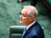 Former prime minister Scott Morrison delivers the apology in February. Picture by Karleen Minney