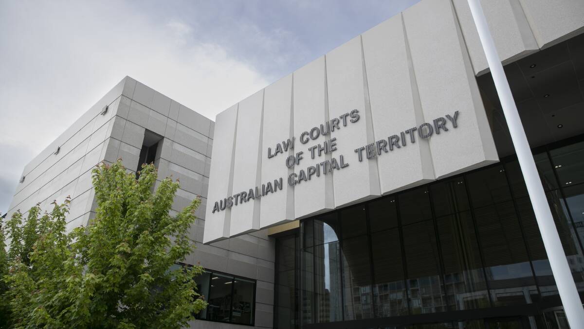 The entrance to the ACT Magistrates Court, where Bruce Lehrmann's case began. Picture by Keegan Carroll