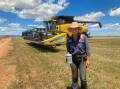Molly Wright takes a break from the header during the 2022 harvest, Peak Hill. Picture supplied