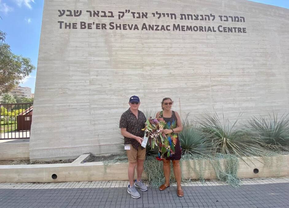 Paul and Audrey West, of Newcastle East, in Israel days before the war started. Picture supplied 