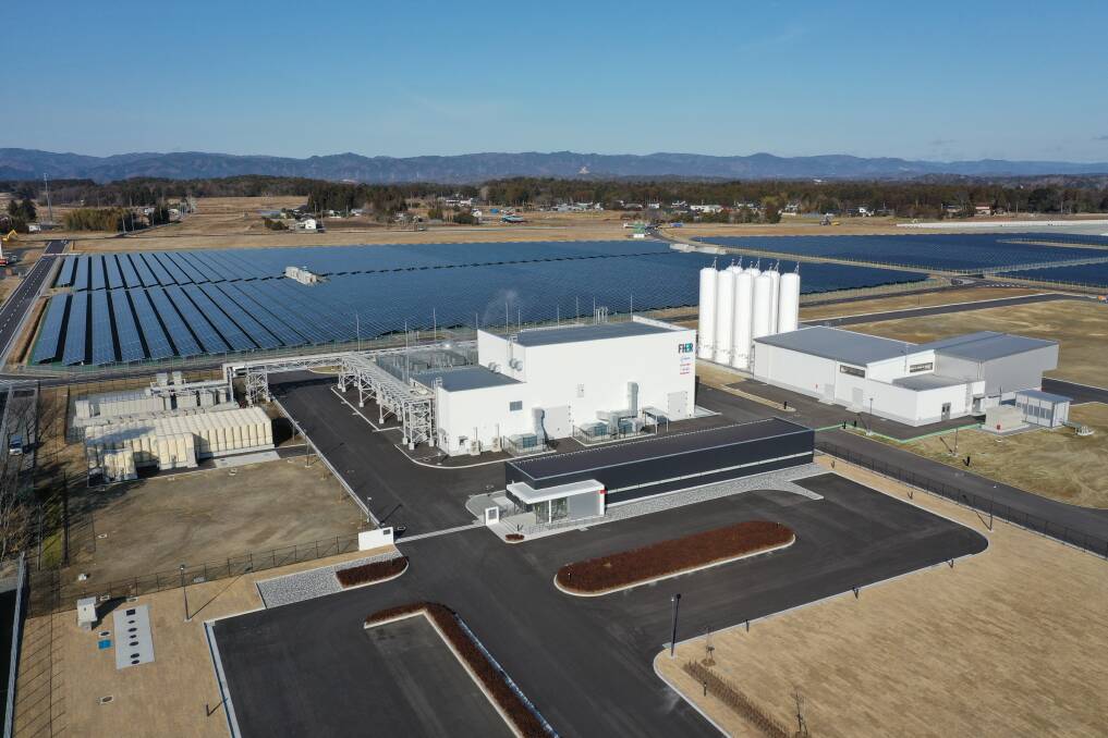 SIZE MATTERS: Toshiba's Hydrogen Energy Research Field in Fukushima, just up the coast from the nuclear power station crippled in the 2011 tsunami. Described in 2020 as the world's biggest green hydrogen plant, its maximum output is about 900 tonnes of hydrogen a year. The next step is to 'scale up' the technology. Brazil's Unigel says it is building a plant to produce 10,000 tonnes a year. Picture: Toshiba