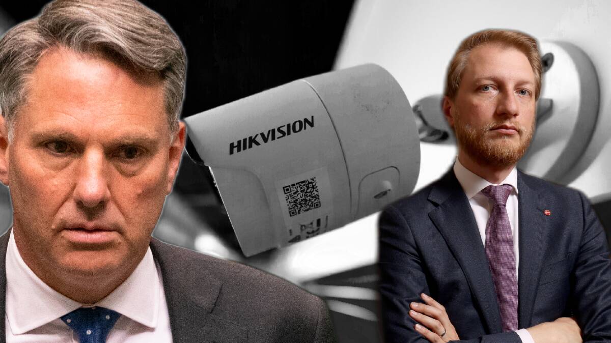 Defence Minister Richard Marles, left, and Liberal senator James Paterson, who has concerns about Chinese-made surveillance cameras such as the Hikvision. Pictures Shutterstock, Elesa Kurtz and James Croucher