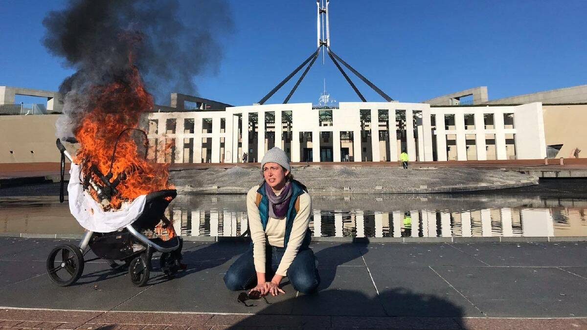 Deanna "Violet" Maree Coco during a protest in Canberra last year. Picture supplied