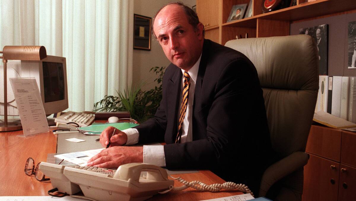 Peter Reith in 1999, when he was workplace relations minister. Picture by Graham Tidy