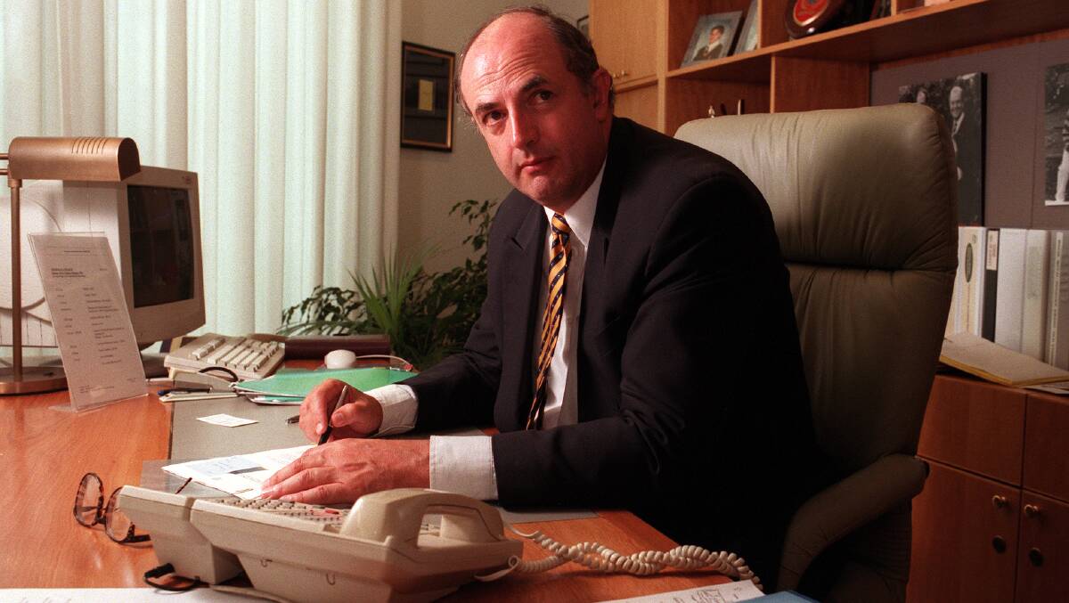 Peter Reith in 1999, when he was workplace relations minister. Picture by Graham Tidy Peter Reith in 1999, when he was workplace relations minister. Picture by Graham Tidy