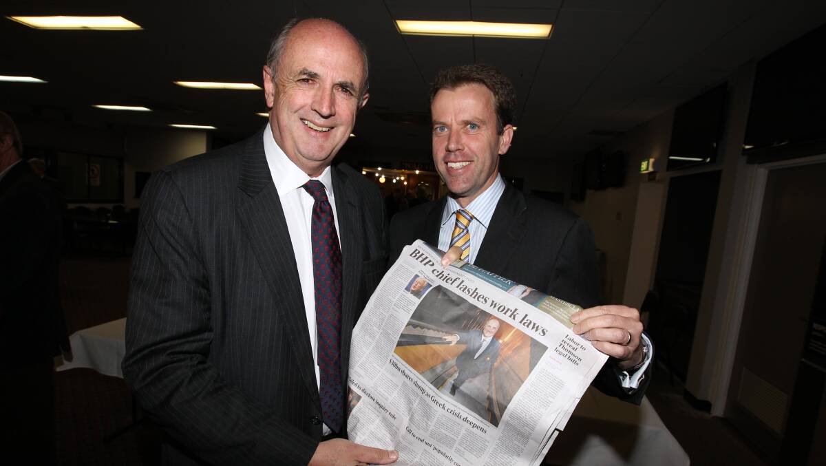 Dan Tehan, right, is one of the many to post tributes to Mr Reith. Picture by Damian White Dan Tehan, right, is one of the many to post tributes to Mr Reith. Picture by Damian White