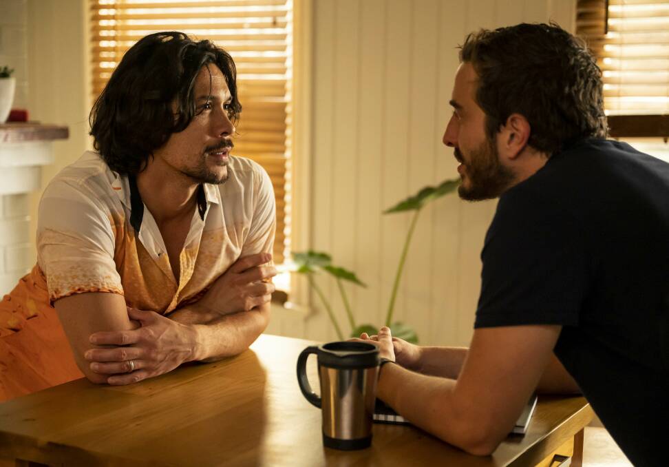 Nate (Bob Morley) and Charlie (Ryan Corr) have a chat in the ABC series In Limbo. 