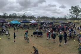 The more than 400 competitors at the NSW school teams mountain bike championship held last week in Singleton. Picture supplied