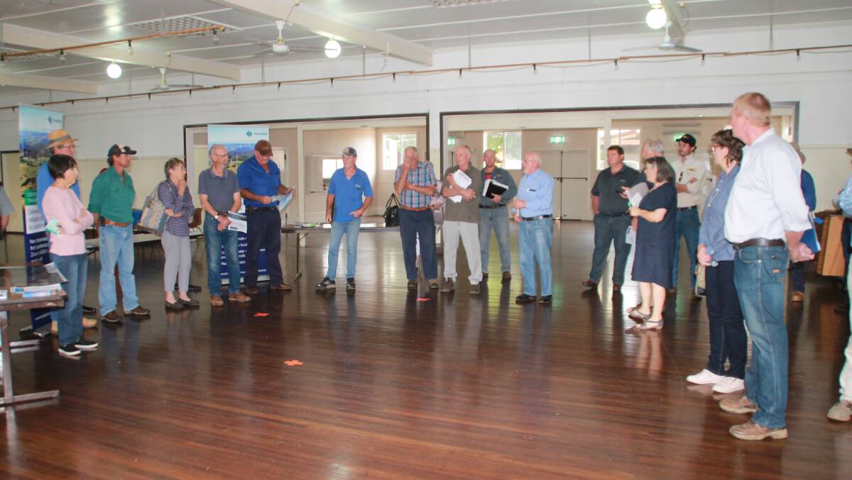 Merriwa district landholders question TransGrid representatives at a recent meeting held in Merriwa. Photo supplied.