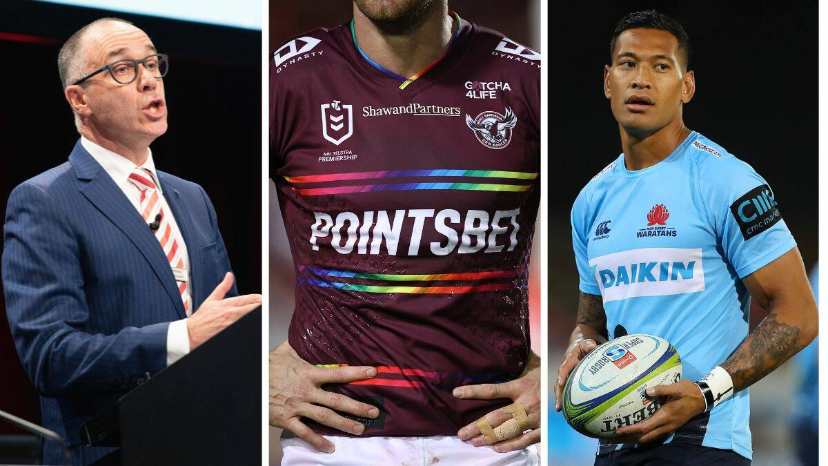 Andrew Thorburn, Manly Sea Eagles and Israel Folau are all examples of the extreme divisiveness of freedom of religion in the community. Pictures Getty Images, AAP