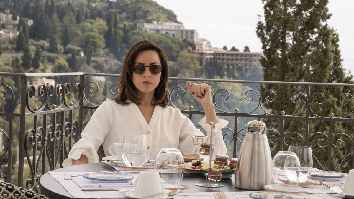 Aubrey Plaza in Sicily in season 2 of The White Lotus. Picture supplied