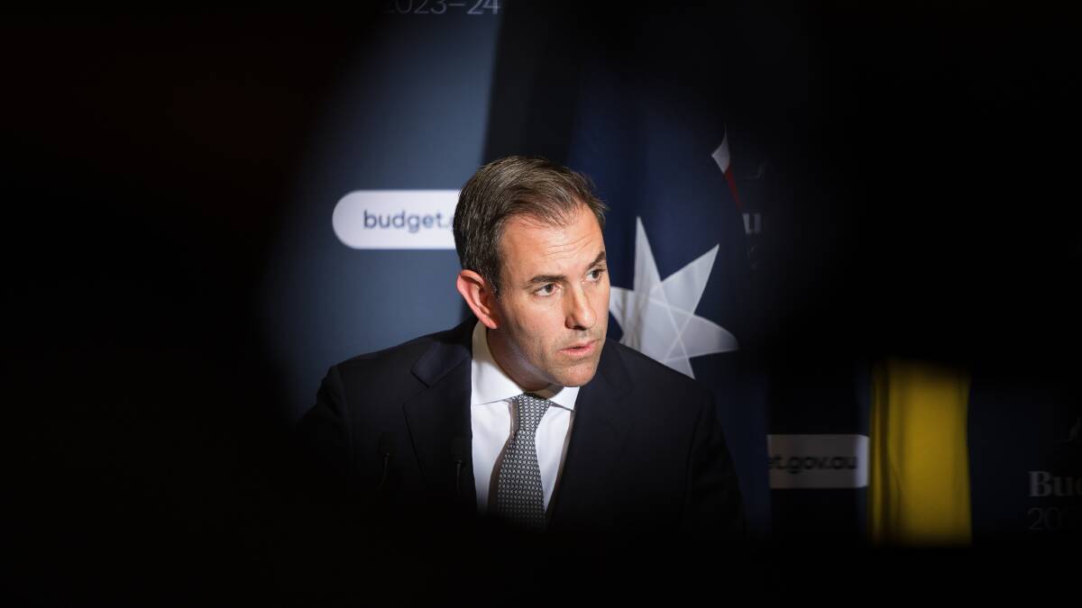 Treasurer Jim Chalmers talks to the media on Tuesday. Picture by Sitthixay Ditthavong