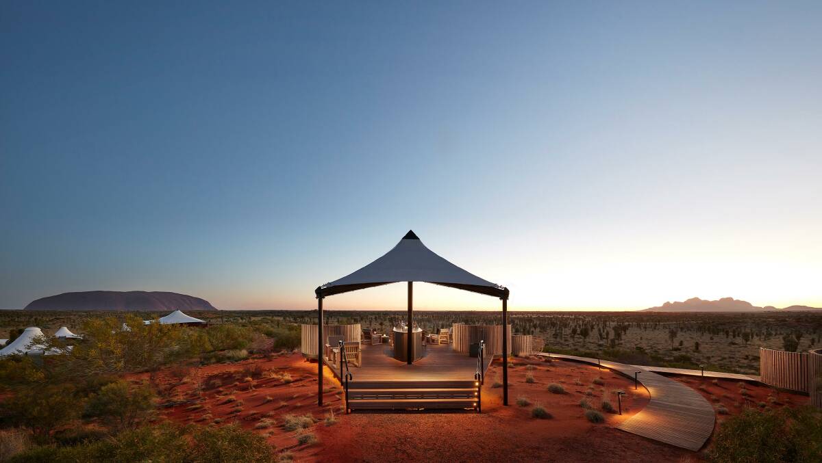 Could The White Lotus head to Australia and one of the luxury base camps set among the red sand dunes at Uluru? Picture supplied
