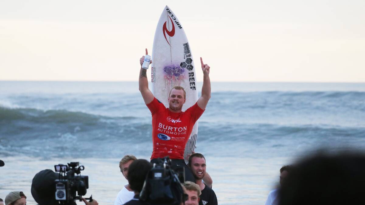 Jackson Baker after winning Surfest last year. Picture by Peter Lorimer