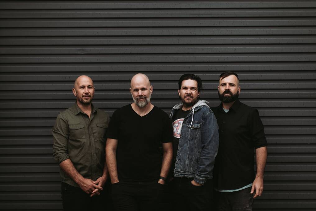 Brisbane alt-rock band The Butterfly Effect recorded their fourth album IV after frontman Clint Boge, third from the left, mended bridges with his bandmates in 2017. Picture by Kristina Wild 