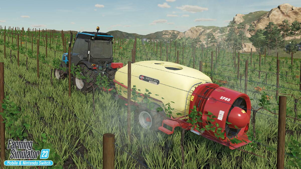 For the first time in the series, Farming Simulator provides grapes as a crop option. Picture supplied