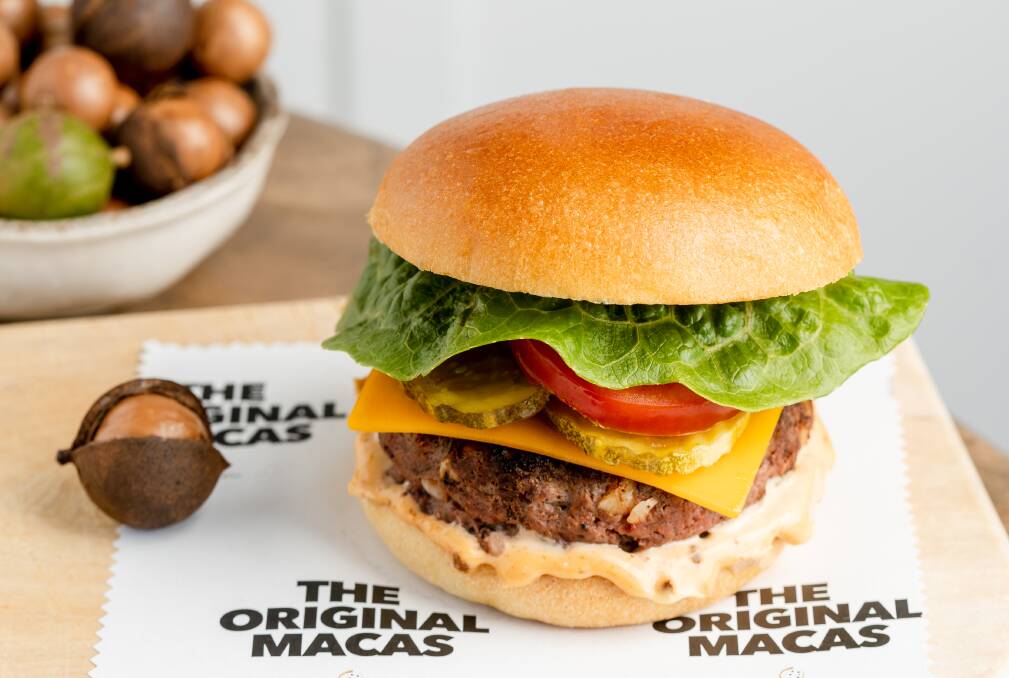 The native spiced beef and kangaroo patty featuring macadamias. Picture supplied