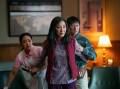 Stephanie Hsu, Michelle Yeoh and Ke Huy Quan in Everything Everywhere All At Once. Picture by A24