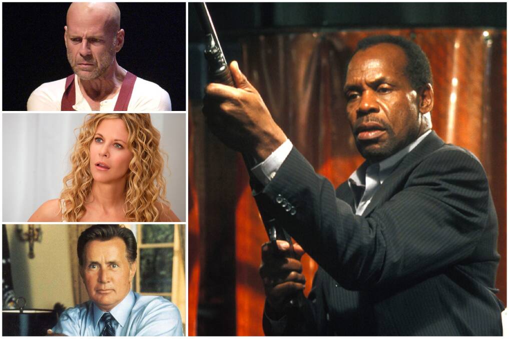 Clockwise from main, Danny Glover, Martin Sheen, Meg Ryan and Bruce Willis. BELOW: Jennifer Lopez, Hugo Weaving and Emily Blunt. File pictures