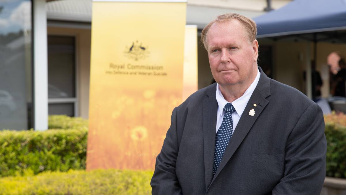NSW RSL board member and Coolamon mayor David McCann ahead of the Royal Commission into Defence and Veteran Suicide hearings in Wagga on Monday. Picture by Madeline Begley