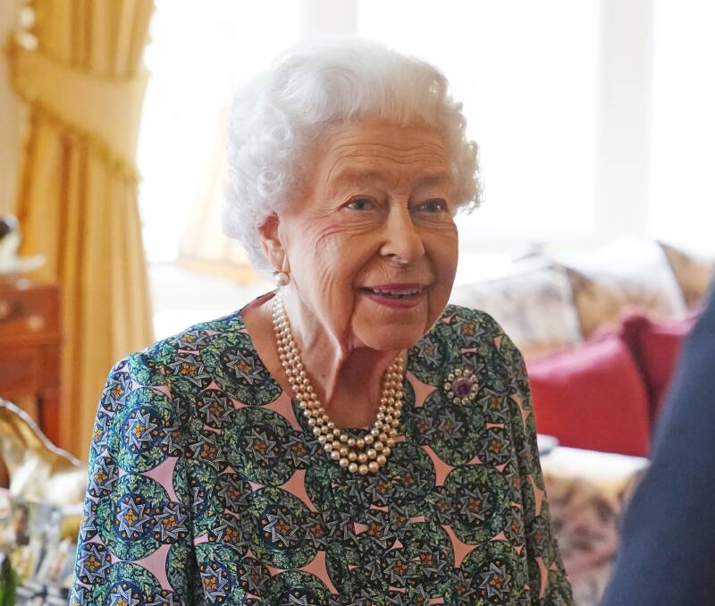  Queen Elizabeth II speaking during an audience at Windsor Castle.
