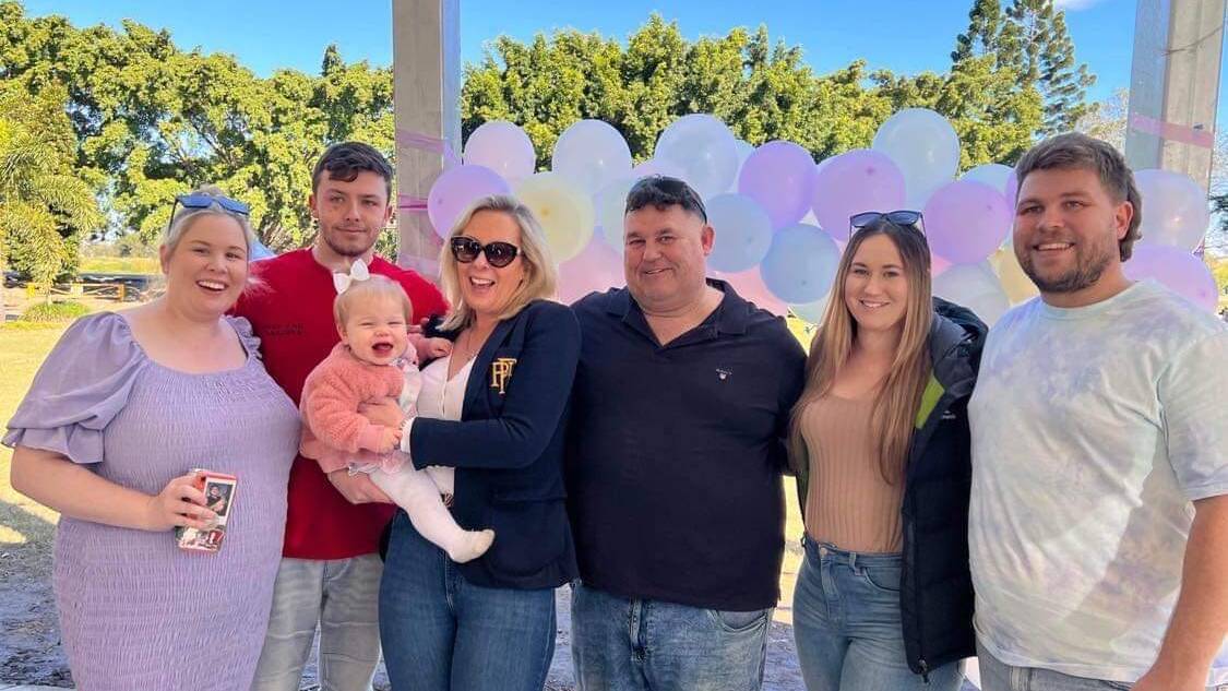 With family, Ellie Russell, Harrison Lee, baby Aurora Enwright, Kylee, Paul Enwright, Jacinda Enwright and Slade Enwright. Picture supplied