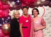 From left to right, McGrath Foundation Ambassador and Director, Tracy Bevan, Narrabri's Dr Karen Kirkby and Bella Armstrong. Picture supplied