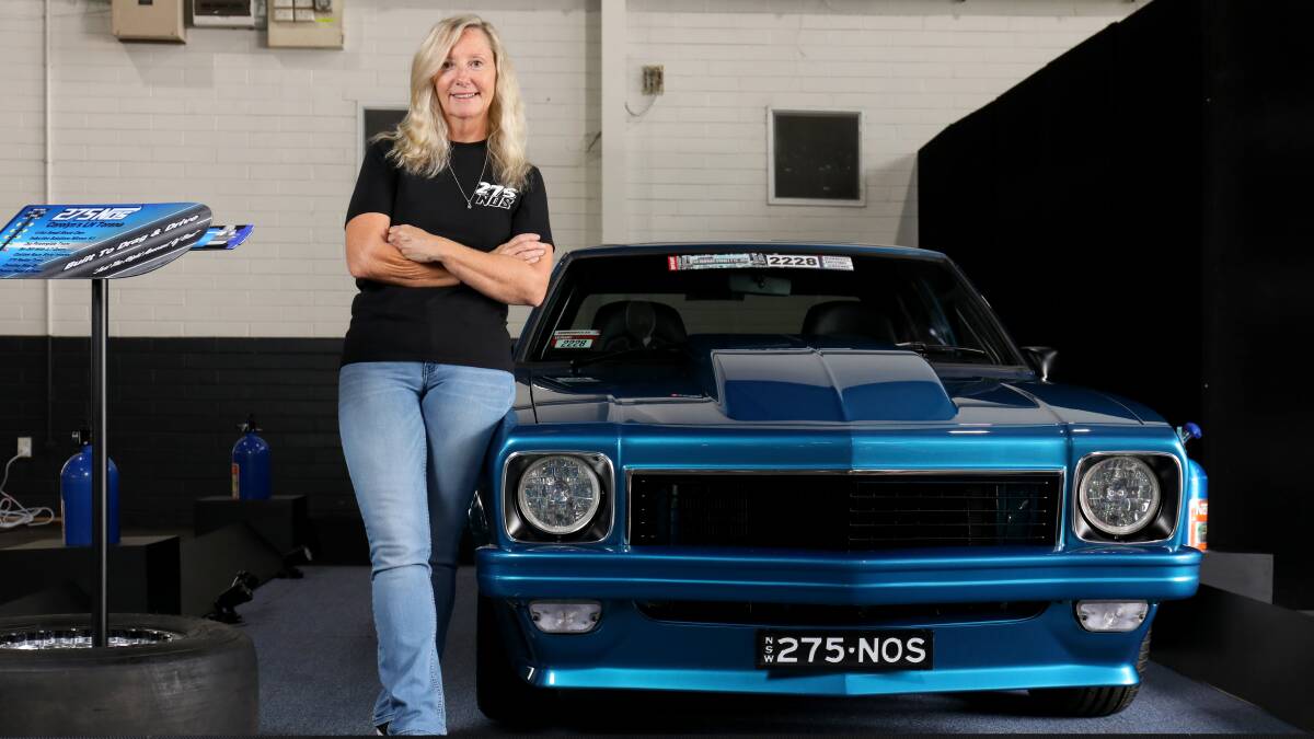 Carolyn Hayes and her 1000 horsepower LH Torana at Summernats. Picture by James Croucher