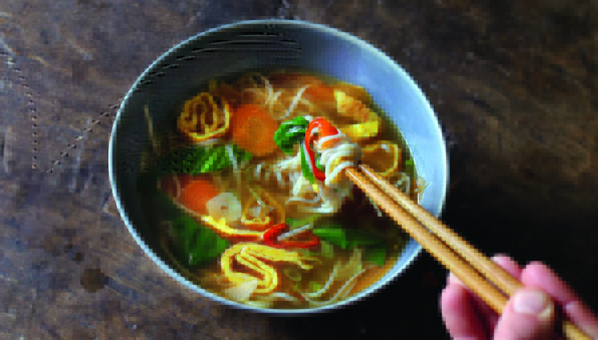 Spicy noodle soup. Picture by Simon Wheeler