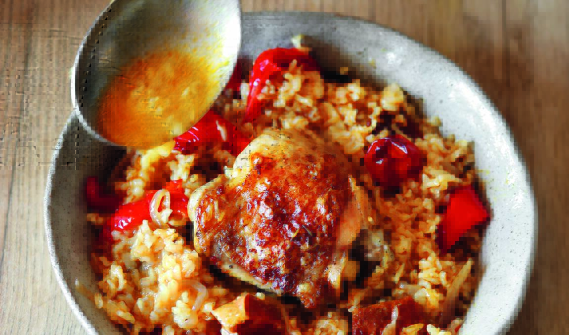 Chicken and chorizo rice. Picture by Simon Wheeler 