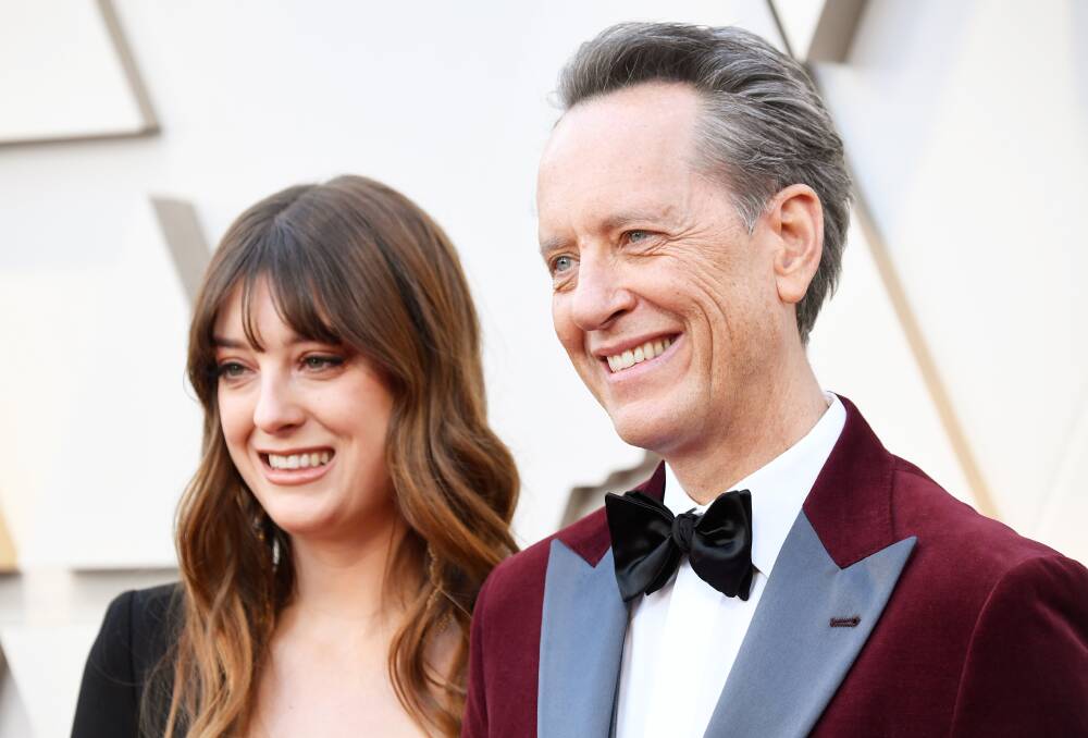 Left: Richard E. Grant and his daughter Olivia Grant at the Oscars in 2019. Picture Getty Images
