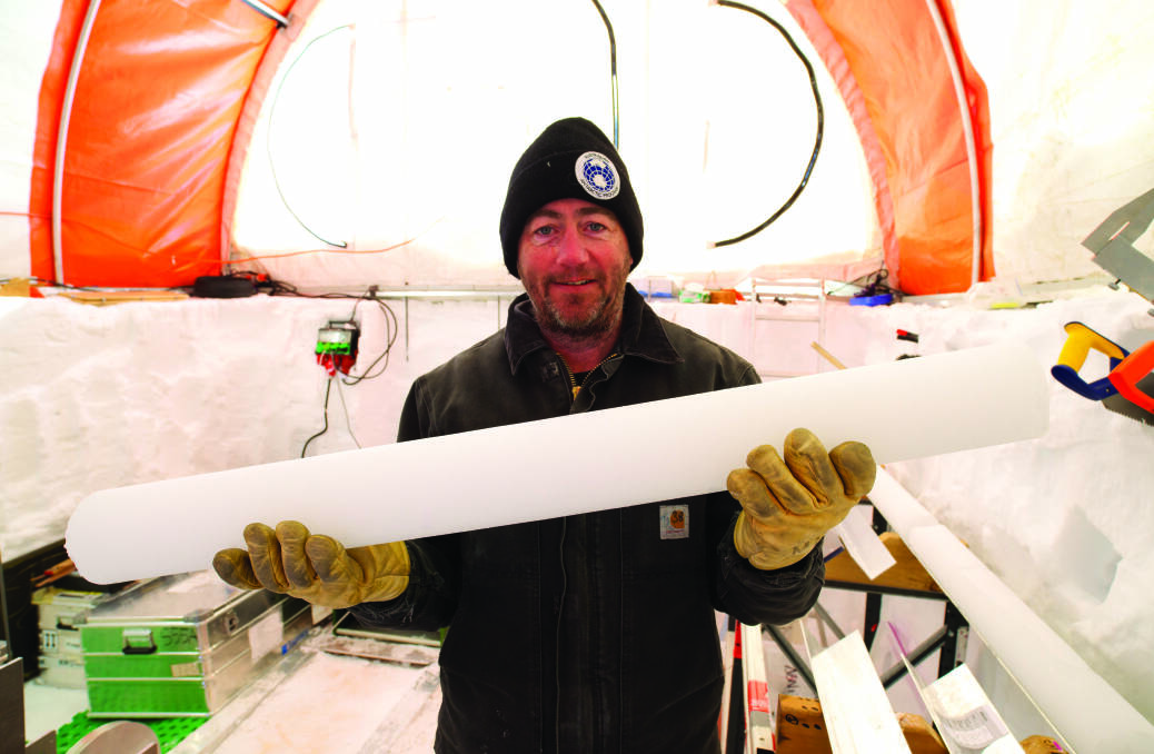 Australian Antarctic Division engineers spent two months preparing blocks of ice that would replicate Antarctic ice, which were then used to test the specially designed drill. Picture: Australian Antarctic Division