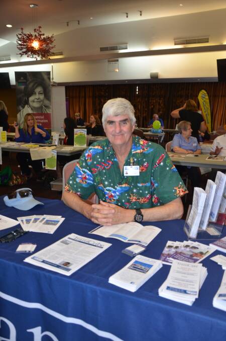 INFORMATIVE: TransCare volunteer driver Steve O'Brien at the inaugural Seniors Expo at the Muswellbrook RSL Club on Monday.