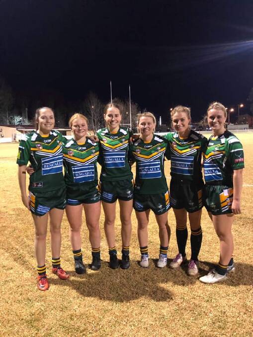 Scones Greater Northern league tag representatives Flynn Haggarty, Rebecca Hill and Sofie Casson, with Thoroughbreds team mates Samantha Elphick, Georgia Watts and Sophie Hinde.