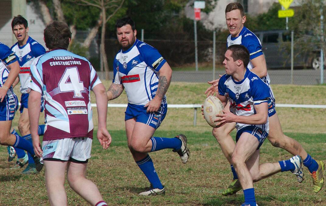 TOP FORM: Scone Thoroughbreds' Jarrod Wicks takes on the defence in a recent Group 21 rugby league clash.