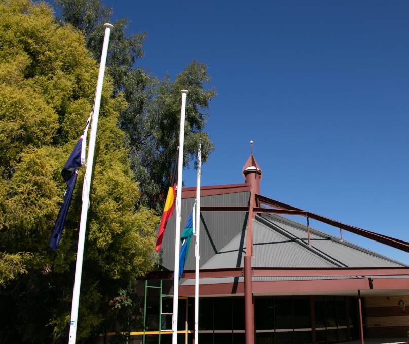 HIGH ESTEEM: Muswellbrook Shire Council flags have been lowered to half-mast in respect of Barry Frenchs death this week