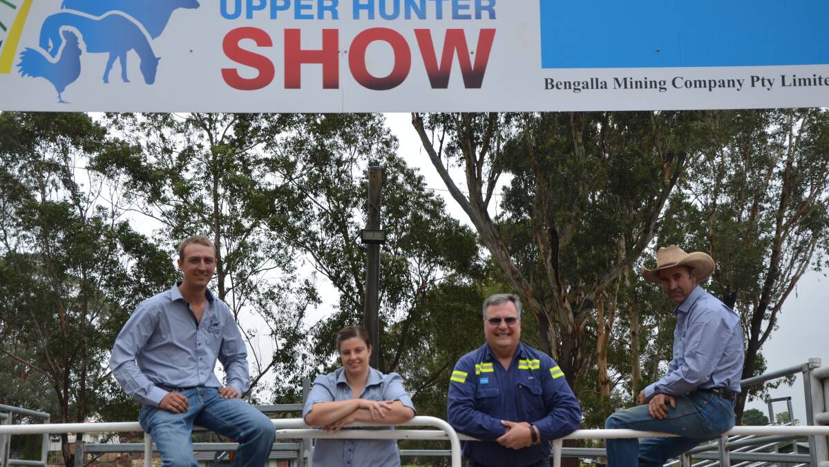 IT’S SHOW TIME: Bengalla Mining Company CEO Cam Halfpenny with Upper Hunter Show Society vice-presidents Luke Drayton, Hayley Parkinson and Brad Singleton.