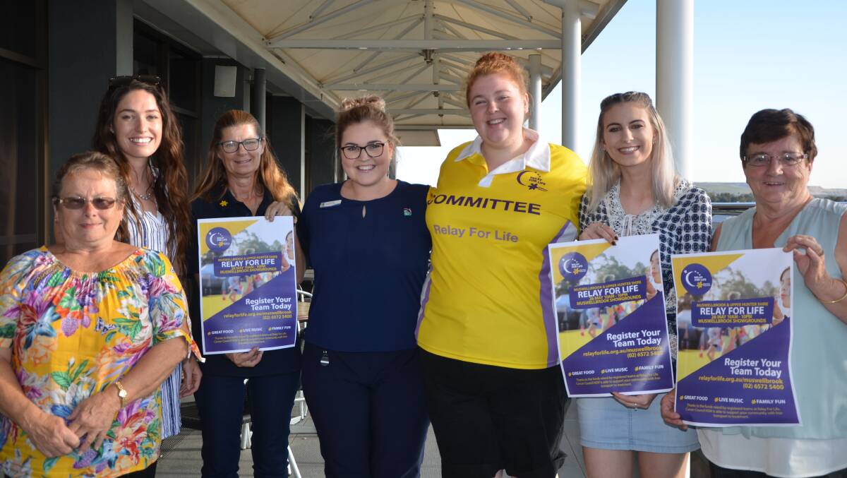 NEW-LOOK COMMITTEE: The Muswellbrook and Upper Hunter Relay for Life executive Doreen Ayre, Taya Elphinstone, Joanne Murray, Taylah King, Kylie O’Connor, Sophie Scriven and Jeanette Travers. Absent: Garth Belford, Clint Ekert